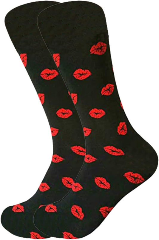 Chaussettes fantaisie: hauteur mi-mollet, à motifs, en coton