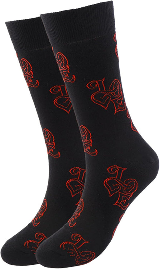 Chaussettes fantaisie: hauteur mi-mollet, à motifs, en coton