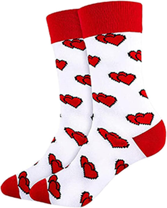 Chaussettes fantaisie — hauteur mi-mollet, à motifs, en coton