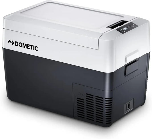 DOMETIC CDF2 36 - Glacière avec compresseur 31L, idéale pour voiture, camion et bateau, température de +10°C à -15°C, 12/24V, protection batterie, coloris gris
