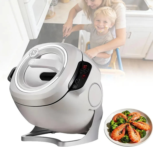 Cuiseur Automatique 6L avec Wok Rotatif et Écran Tactile, Appareil Multifonction pour Repas Quotidiens